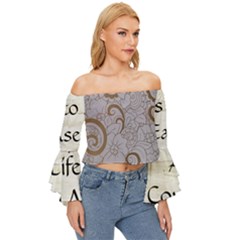 Off Shoulder Flutter Bell Sleeve Top 