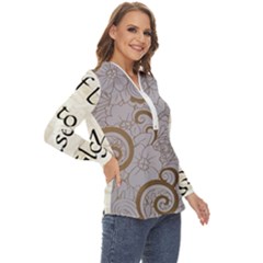Zip Up Long Sleeve Blouse 