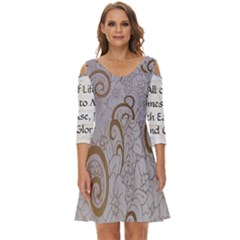 Shoulder Cut Out Zip Up Dress 