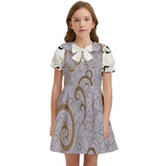 Kids  Bow Tie Puff Sleeve Dress 