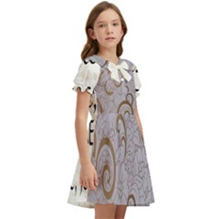 Kids  Bow Tie Puff Sleeve Dress 