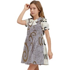 Kids  Bow Tie Puff Sleeve Dress 