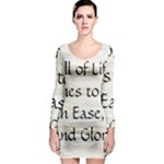 All of Life Come to Me with Ease Joy And Glory 1 Long Sleeve Bodycon Dress