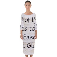 Quarter Sleeve Midi Bodycon Dress 