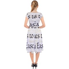 Cap Sleeve Front Wrap Midi Dress 