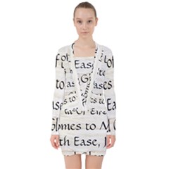 V-neck Bodycon Long Sleeve Dress 