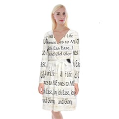 Long Sleeve Velvet Front Wrap Dress 
