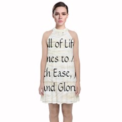 Velvet Halter Neckline Dress  