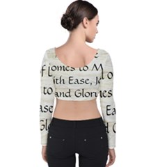 Velvet Long Sleeve Crop Top 