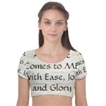 All of Life Come to Me with Ease Joy And Glory 1 Velvet Short Sleeve Crop Top 