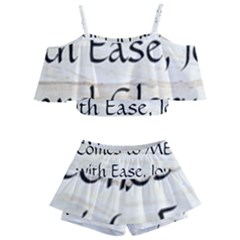 Kids  Off Shoulder Skirt Bikini 