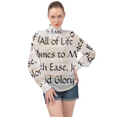 High Neck Long Sleeve Chiffon Top 