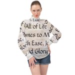 All of Life Come to Me with Ease Joy And Glory 1 High Neck Long Sleeve Chiffon Top