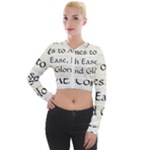 All of Life Come to Me with Ease Joy And Glory 1 Long Sleeve Cropped Velvet Jacket