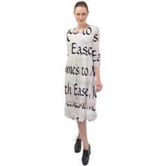 Ruffle End Midi Chiffon Dress 