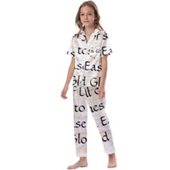 Kids  Satin Short Sleeve Pajamas Set 