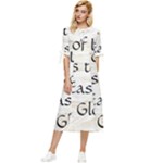 All of Life Come to Me with Ease Joy And Glory 1 Bow Sleeve Chiffon Midi Dress