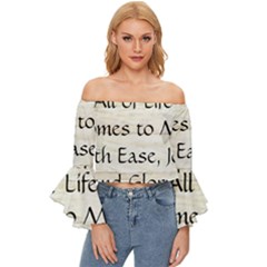 Off Shoulder Flutter Bell Sleeve Top 
