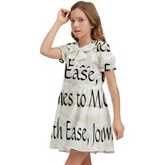 Kids  Bow Tie Puff Sleeve Dress 