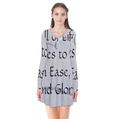 Long Sleeve V-neck Flare Dress 