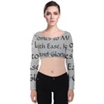 All of Life Come to Me with Ease Joy And Glory 2 Velvet Long Sleeve Crop Top