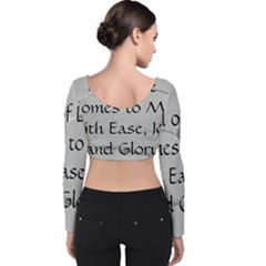 Velvet Long Sleeve Crop Top 