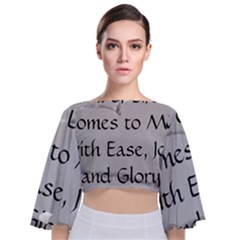 Tie Back Butterfly Sleeve Chiffon Top 