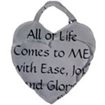 All of Life Come to Me with Ease Joy And Glory 2 Giant Heart Shaped Tote