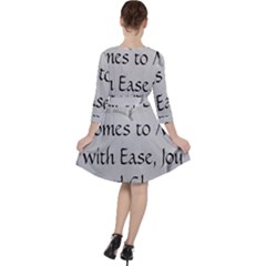 Quarter Sleeve Ruffle Waist Dress 