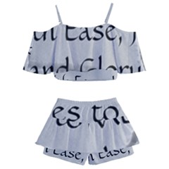Kids  Off Shoulder Skirt Bikini 