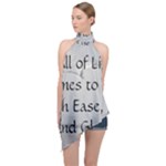 All of Life Come to Me with Ease Joy And Glory 2 Halter Asymmetric Satin Top