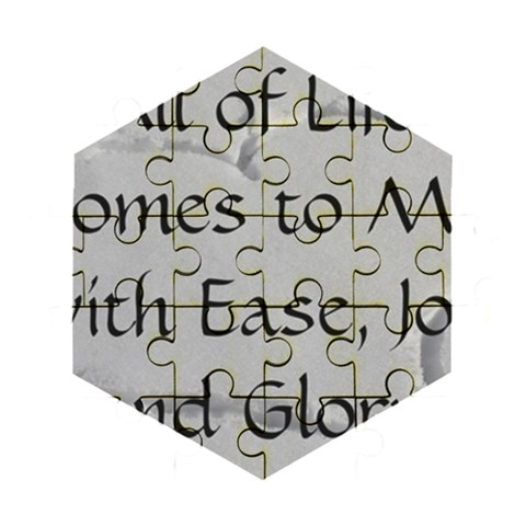 All of Life Come to Me with Ease Joy And Glory 2 Wooden Puzzle Hexagon from ArtsNow.com