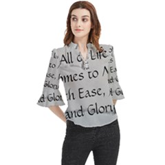 Loose Horn Sleeve Chiffon Blouse 