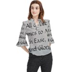 All of Life Come to Me with Ease Joy And Glory 2 Loose Horn Sleeve Chiffon Blouse