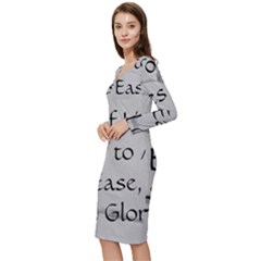 Long Sleeve V-Neck Bodycon Dress  