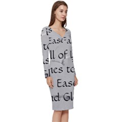 Long Sleeve V-Neck Bodycon Dress  