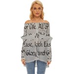 All of Life Come to Me with Ease Joy And Glory 2 Off Shoulder Chiffon Pocket Shirt