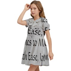 Kids  Bow Tie Puff Sleeve Dress 