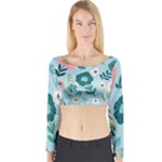 Flower Long Sleeve Crop Top