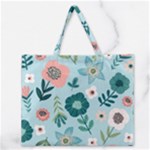 Flower Zipper Large Tote Bag