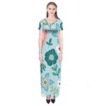 Flower Short Sleeve Maxi Dress