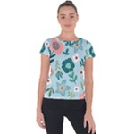 Flower Short Sleeve Sports Top 