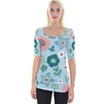 Flower Wide Neckline Tee