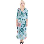 Flower Quarter Sleeve Wrap Maxi Dress