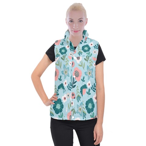 Flower Women s Button Up Vest from ArtsNow.com