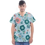 Flower Men s V-Neck Scrub Top