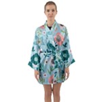 Flower Long Sleeve Satin Kimono