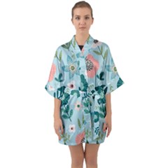 Half Sleeve Satin Kimono  