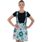 Flower Velvet Suspender Skater Skirt