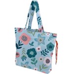 Flower Drawstring Tote Bag